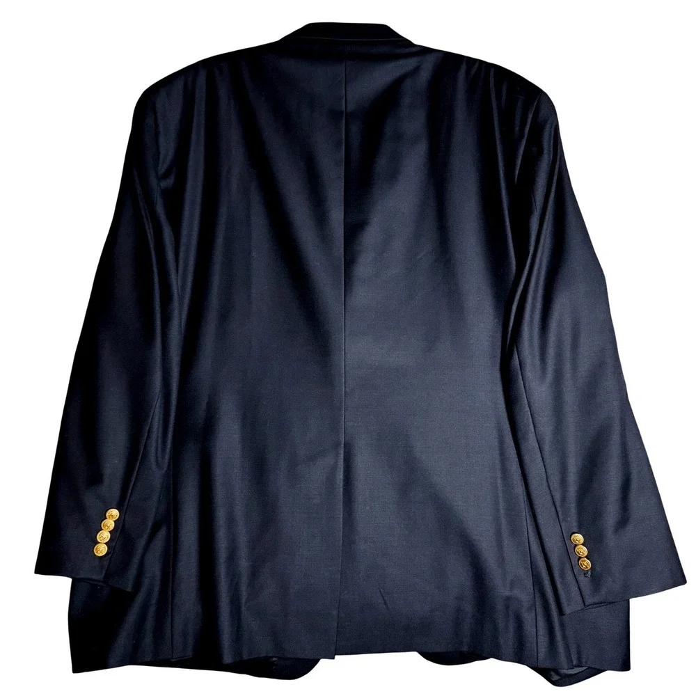 Vintage Lauren Ralph Lauren Black Wool Blazer Gold Buttons 90s Classic